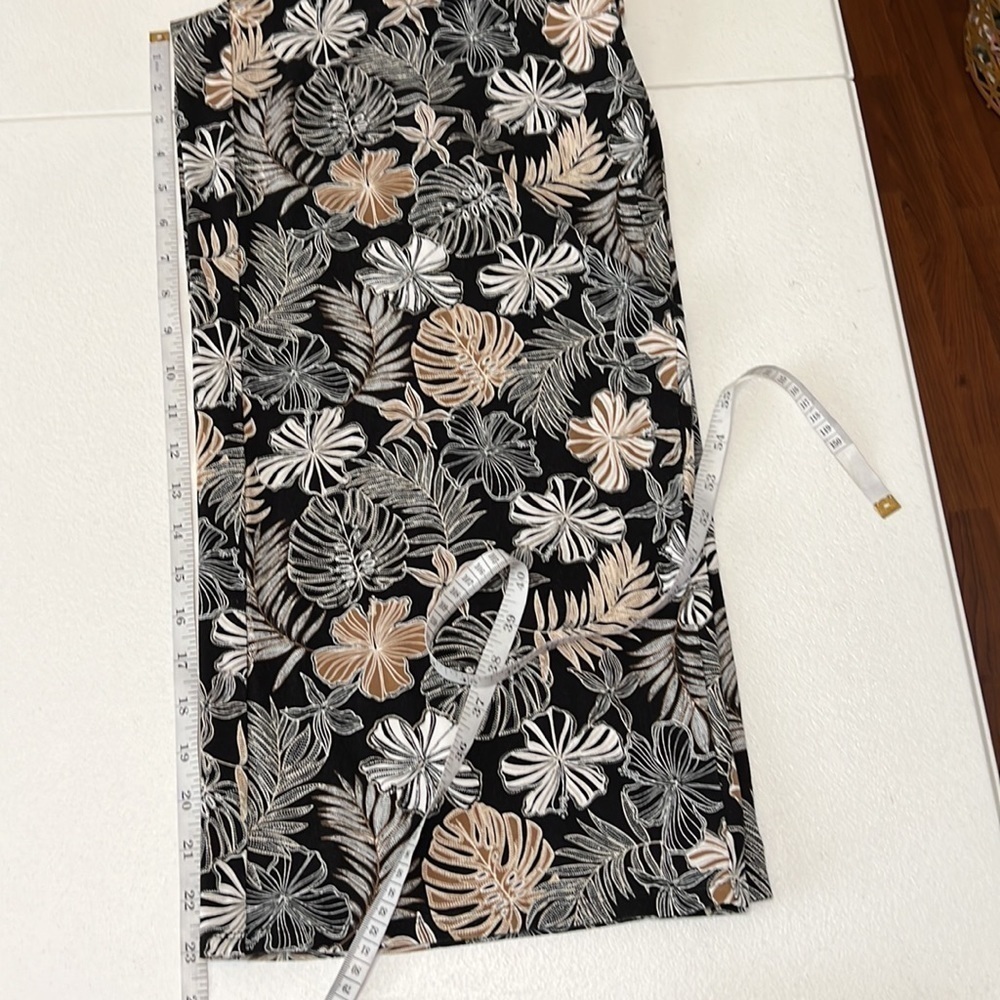 J. Jill Wearever Wide Leg Jumpsuit Tropical Print V Neck Pockets Sz Petite Small - Picture 12 of 12